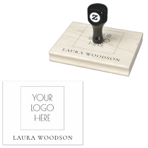 Simple Minimalist Logo Name  Rubber Stamp