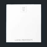 Simple Minimalist Logo Notepad<br><div class="desc">Simple logo notepad with your name and logo. Just add your logo and name. Minimalist style. Business or personal logo.</div>