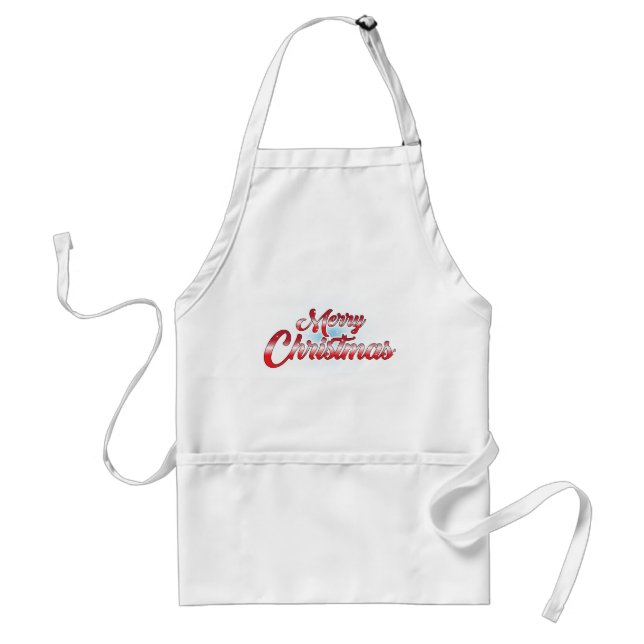Simple Minimalist Merry Christmas Adult Apron (Front)