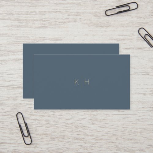 Simple Minimalist Midnight Blue Gold Business Card