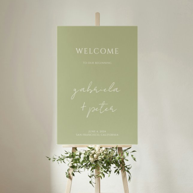 Simple Minimalist Mint Green Wedding Welcome Foam Board (Creator Uploaded)