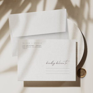 Simple Minimalist Modern A7 5x7 Wedding Envelope
