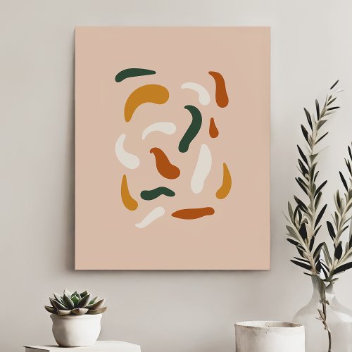 Simple Minimalist Modern Abstract Shapes And Blobs Faux Canvas Print
