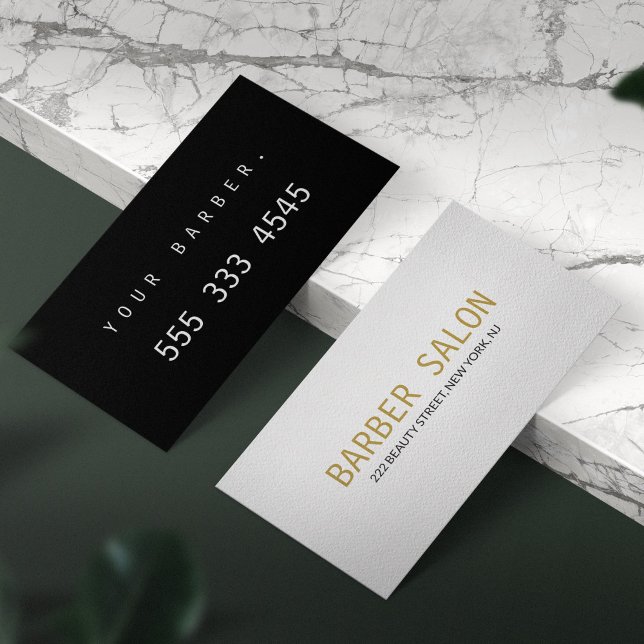 Simple minimalist modern barber shop business card (Creator Uploaded)