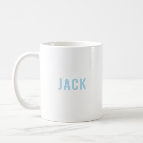 Simple Minimalist Modern Blue Monogram Name Coffee Mug