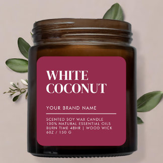 Simple minimalist modern candle food product label