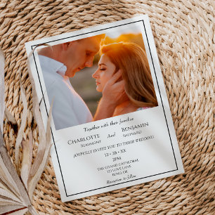 Simple Minimalist Modern Classic Photo Wedding Invitation