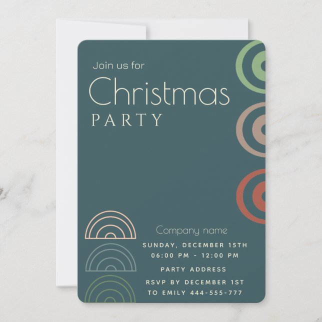 Simple minimalist modern corporate Christmas  Invitation (Front)