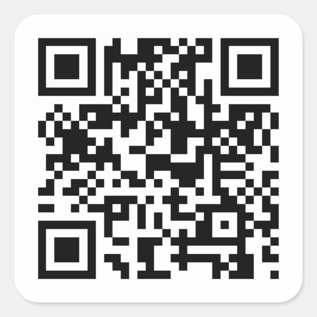 Simple Minimalist Modern Customize QR Code Square Sticker (Front)