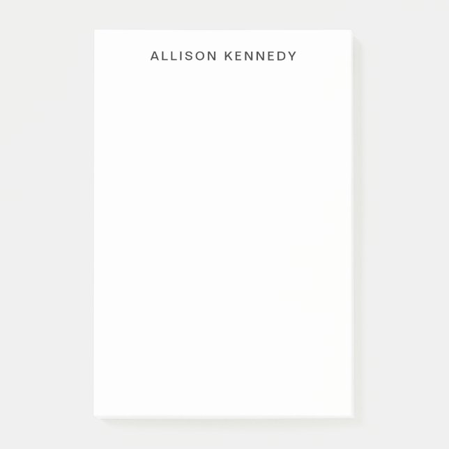 Simple Minimalist Modern Elegant Basic Black Gray Post-it Notes (Front)