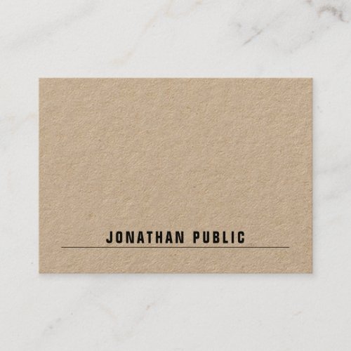 Simple Minimalist Modern Elegant Real Kraft Paper Business Card