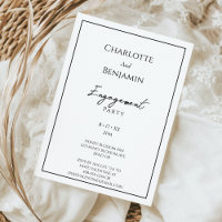 Simple Minimalist Modern Engagement Party Invitation