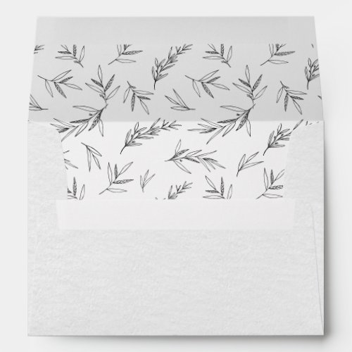 Simple Minimalist Modern Eucalyptus Olive Wedding Envelope