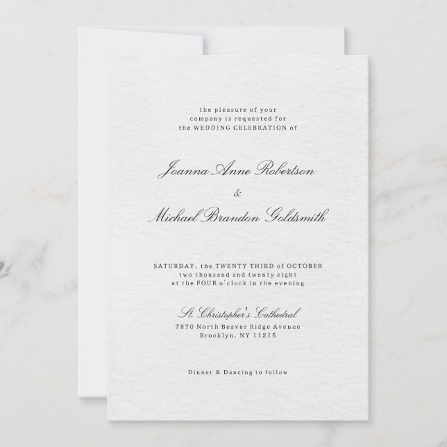 Simple Minimalist Modern Eucalyptus Olive Wedding  Invitation (Front)