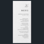 Simple Minimalist Modern Eucalyptus Olive Wedding Menu<br><div class="desc">Simple Minimalist Black and White Modern Wedding Menu with eucalyptus leaves and olives. Please find more matching designs and variations from my "blissweddingpaperie" store. And feel free to contact me for further customization or matching items.</div>