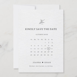 Simple Minimalist Modern Eucalyptus Olive Wedding Save The Date