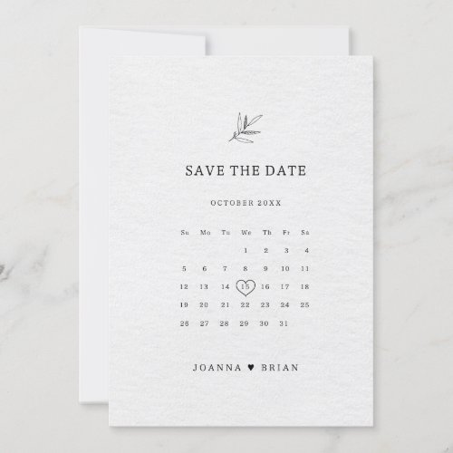 Simple Minimalist Modern Eucalyptus Olive Wedding  Save The Date