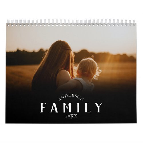 Simple Minimalist Modern Family Photo Calendar