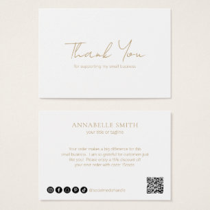 Simple Minimalist Modern Gold Elegant Thank You