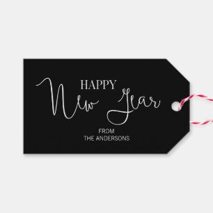 Simple Minimalist Modern Happy New Year's Gift Tags