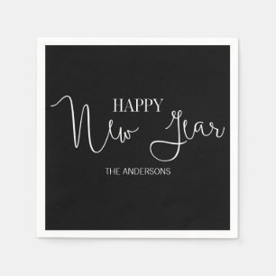 Simple Minimalist Modern Happy New Year's Napkins