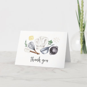 Simple Minimalist Modern Little Chef Baby Shower Thank You Card