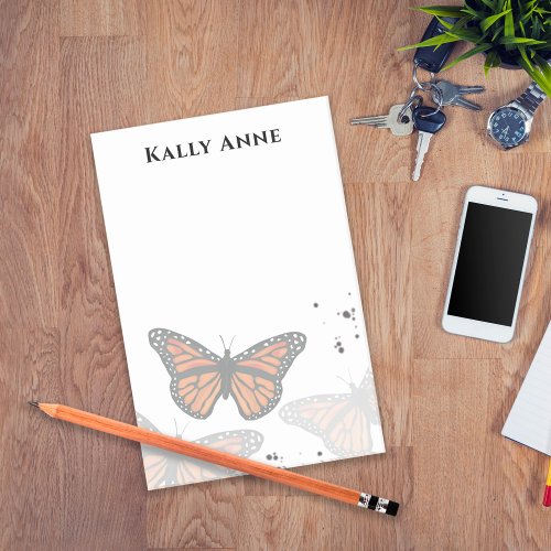 Simple Minimalist Modern Monarch Butterflies Post_it Notes