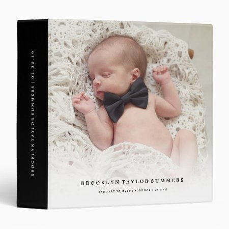 Simple Minimalist Modern New Baby First Year Photo 3 Ring Binder