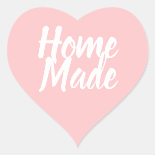 Simple minimalist modern pastel pink homemade hear heart sticker