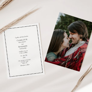 Simple Minimalist Modern Photo Wedding Invitation