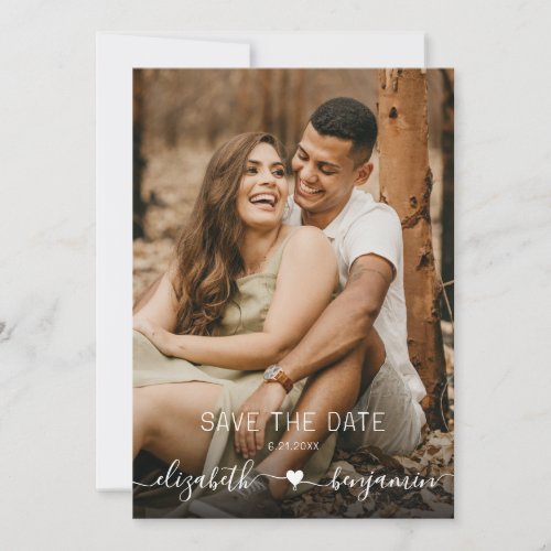 Simple Minimalist Modern Photo Wedding Save The Date