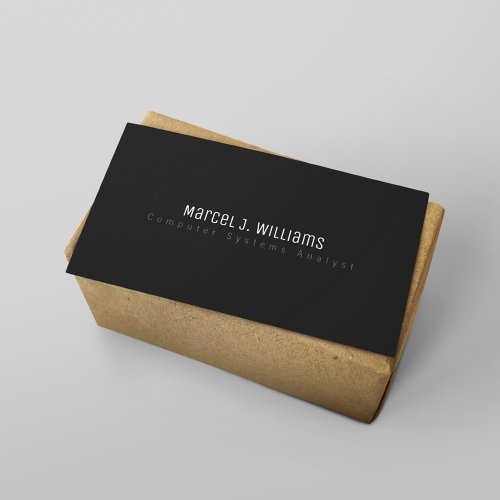 Simple minimalist modern professional plain black business card