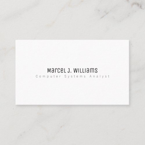 simple minimalist modern professional plain white business card