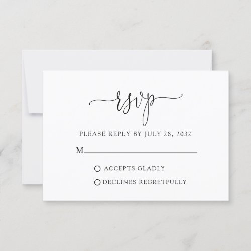 Simple Minimalist Modern Script Typography RSVP Card