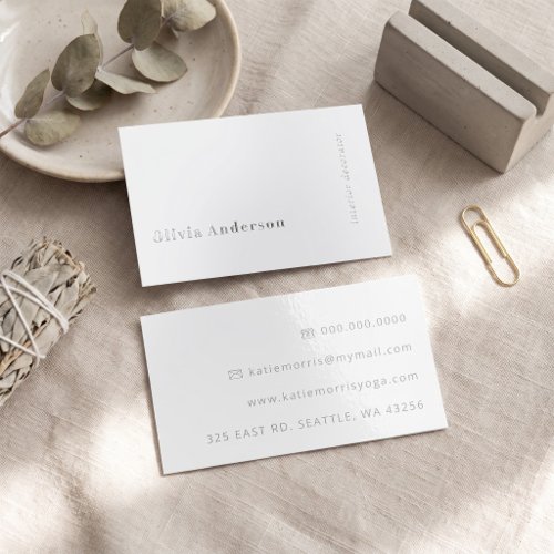 Simple Minimalist Modern Stylish Raised Spot UV Business Card