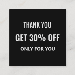 Simple Minimalist Modern Trendy Black & White Discount Card
