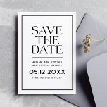 Simple Minimalist Modern Trendy Save the Date<br><div class="desc">This is a modern save the date card with a elegant look and feel. It features "save the date" in a modern serif font. This is a minimalist,  simple design for couples who like clean designs. You can change the color of all of the elements on this design.</div>
