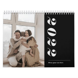simple minimalist modern typography family photos calendar