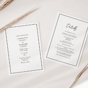 Simple Minimalist Modern Wedding All In One Invitation