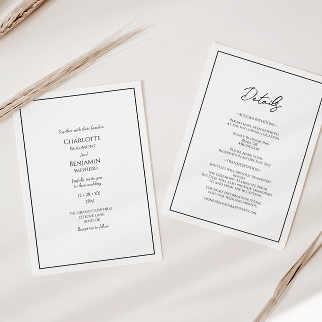 Simple Minimalist Modern Wedding All In One Invitation (Creator Uploaded)