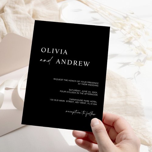 Simple Minimalist  Modern  Wedding Invitation