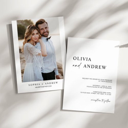 Simple Minimalist  Modern  Wedding Invitation