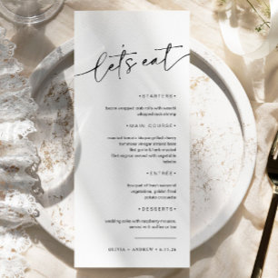 Simple Minimalist & Modern Wedding Menu