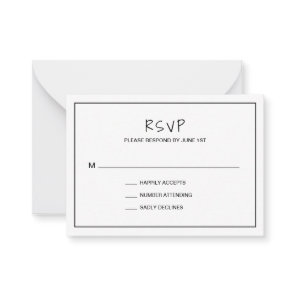 Simple Minimalist Modern Wedding Mini RSVP Card