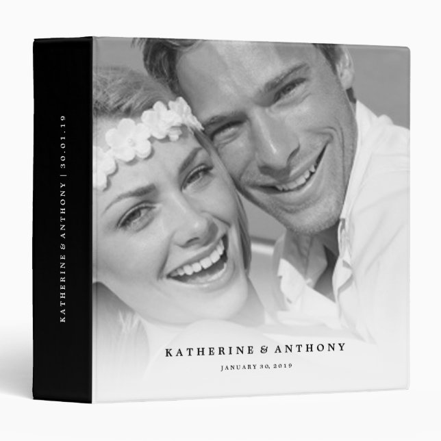 Simple Minimalist Modern Wedding Photo Binder (Front/Spine)