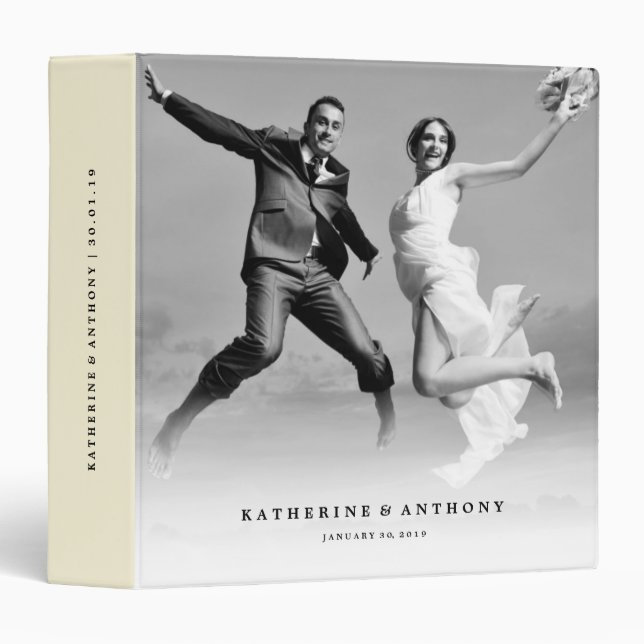 Simple Minimalist Modern Wedding Photo Binder (Front/Spine)