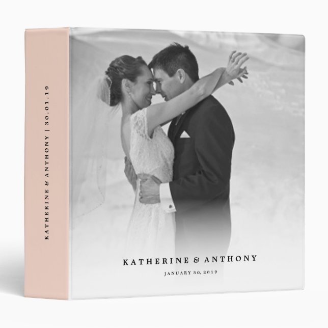 Simple Minimalist Modern Wedding Photo Binder (Front/Spine)