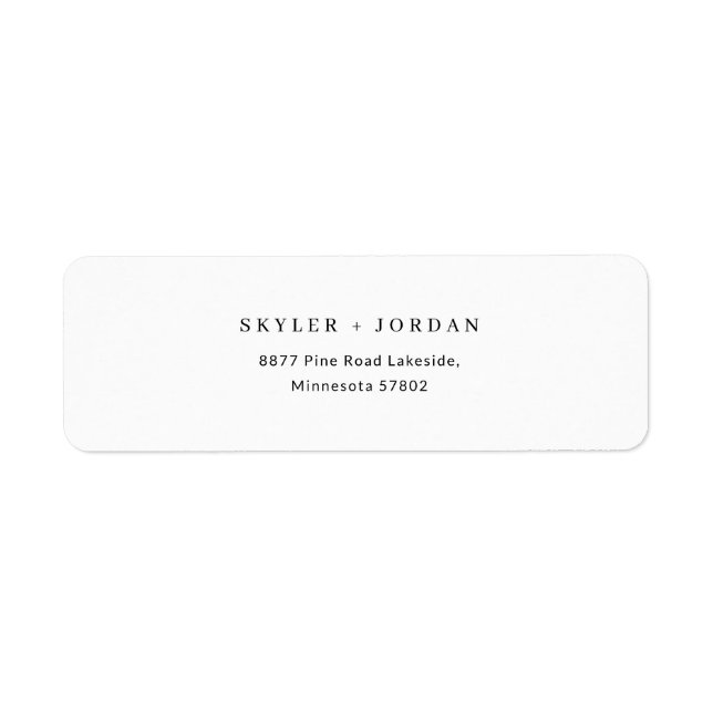 Simple Minimalist Modern Wedding Return Address Label (Front)