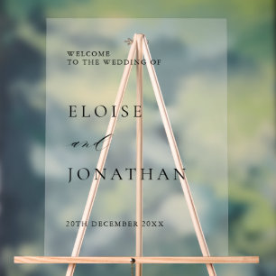 Simple Minimalist Modern  Wedding Welcome Acrylic Sign