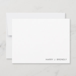 Simple Minimalist Modern White Flat Note Card
